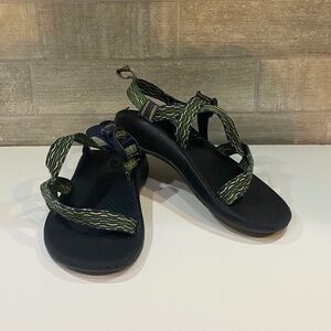 Chaco Z1 Eco‎ Tread Unisex Sandals- Women's 9/Men's 8- Blue/Green/Yellow